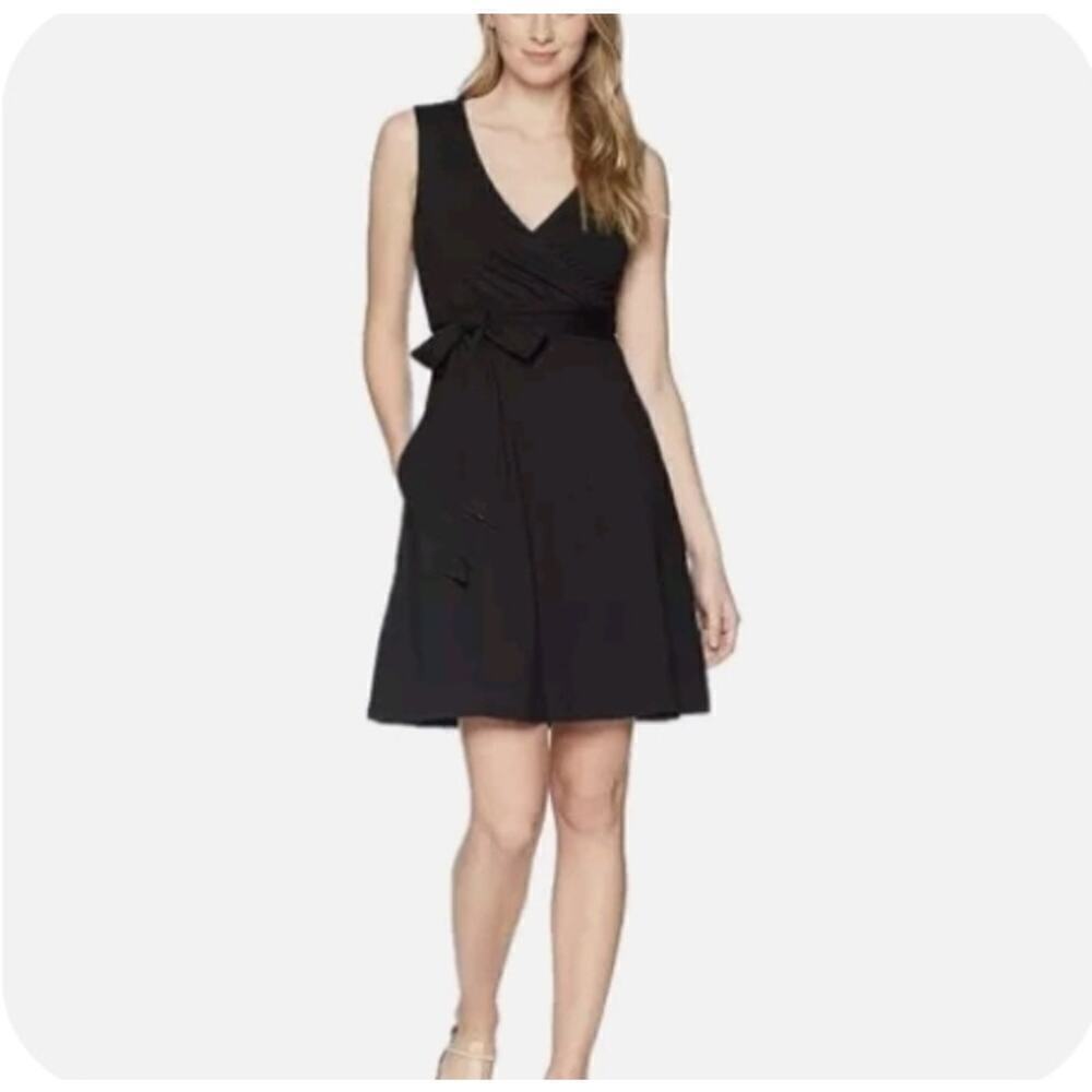 Toad&Co Womens Cue Wrap Dress S Black Sleeveless Organic Cotton Blend Casual